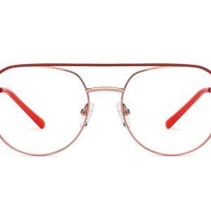 Copper Red Full Rim Round Eyeglasses