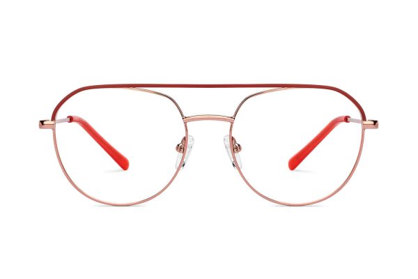 Copper Red Full Rim Round Eyeglasses