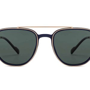 Gold Blue Full Rim Aviator Sunglasses