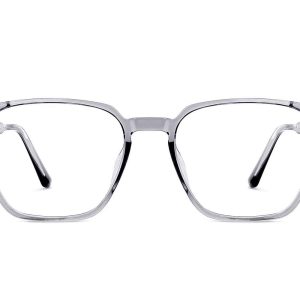 Grey Transparent Full Rim Hexagon Eyeglasses
