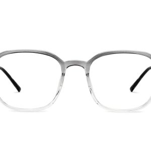 Grey Transparent Full Rim Rectangle Eyeglasses