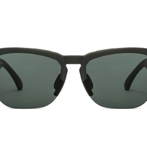 Olive Green Half Rim Wayfarer Sunglasses