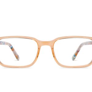 Orange Transparent Full Rim Rectangle Eyeglasses
