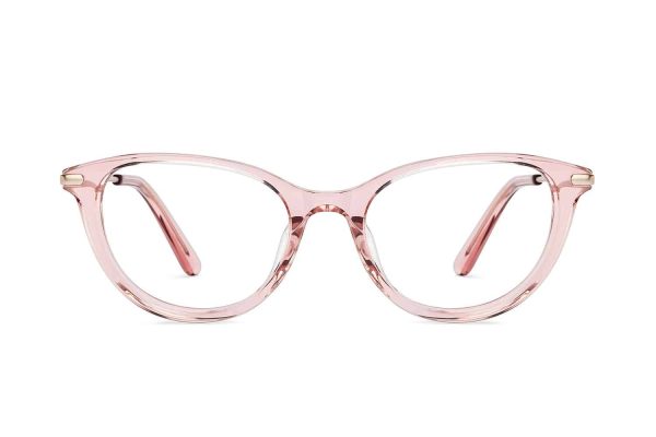 Pink Transparent Full Rim Cat Bold Eye Eyeglasses