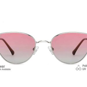 Silver Full Rim Cat Eye Sunglasses