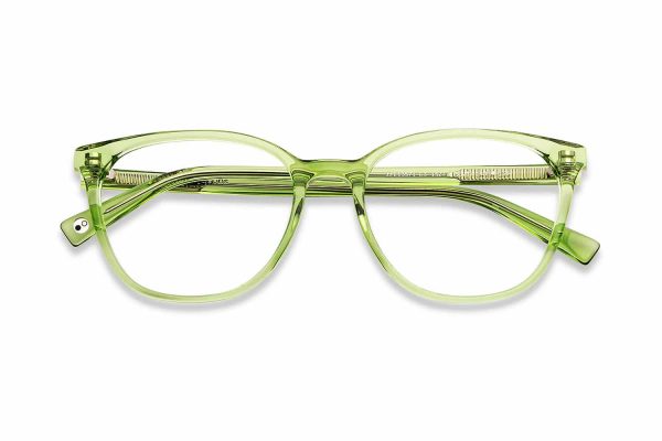 Green Transparent Full Rim Wayfarer Eyeglasses