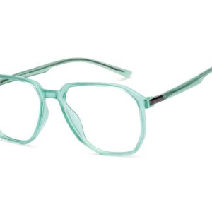 Grey Transparent Full Rim Hexagonal Eyeglasses